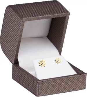 Luxury Weave Textured Earring Gift Box for Women & Girls  Jewelry Box Ideal for Studs, Small Hanging Earrings  Earring Case with Soft Suede Interior and 2-Piece Matching Outer Box