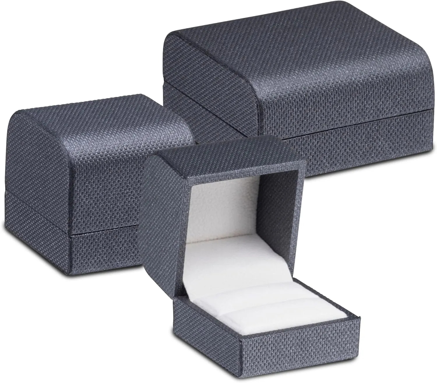 Luxury Weave Textured Earring Gift Box for Women & Girls  Jewelry Box Ideal for Studs, Small Hanging Earrings  Earring Case with Soft Suede Interior and 2-Piece Matching Outer Box