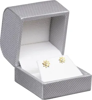 Luxury Weave Textured Earring Gift Box for Women & Girls  Jewelry Box Ideal for Studs, Small Hanging Earrings  Earring Case with Soft Suede Interior and 2-Piece Matching Outer Box