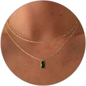 Luxval Diamond Pendant Gold Necklace for WomenDainty 18k Gold Plated Choker Necklaces Simple Gold Jewelry Gifts for Women Girls