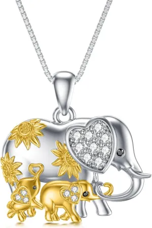 Mama Bear/Mothers Daughter/Mothers 2 Children/3 Children Necklace Matching Mother Daughter Necklace 925 Sterling Silver Mothers Day Necklace Mother Children Jewelry Gifts for New Mom Family Women