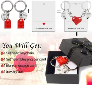 Matching Keychains for Couples Heart Keychain 2PCS
