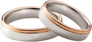 Matching Rings Titanium Steel Rose Gold Plated Couple Rings Wedding Band His and Her Ring