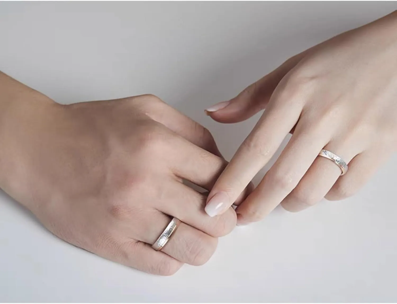 Matching Rings Titanium Steel Rose Gold Plated Couple Rings Wedding Band His and Her Ring