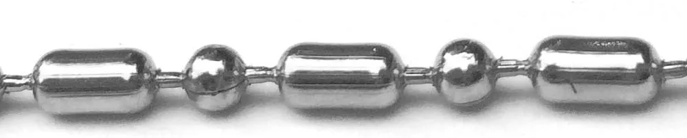 Mens Silver Stainless Steel Bead Chain Necklace 2mm Unique Style (16-30 Inch)