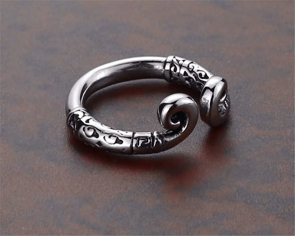 Men's Stainless Steel Unique Chinese Style Sun Wukong Open Finger Couple Ring