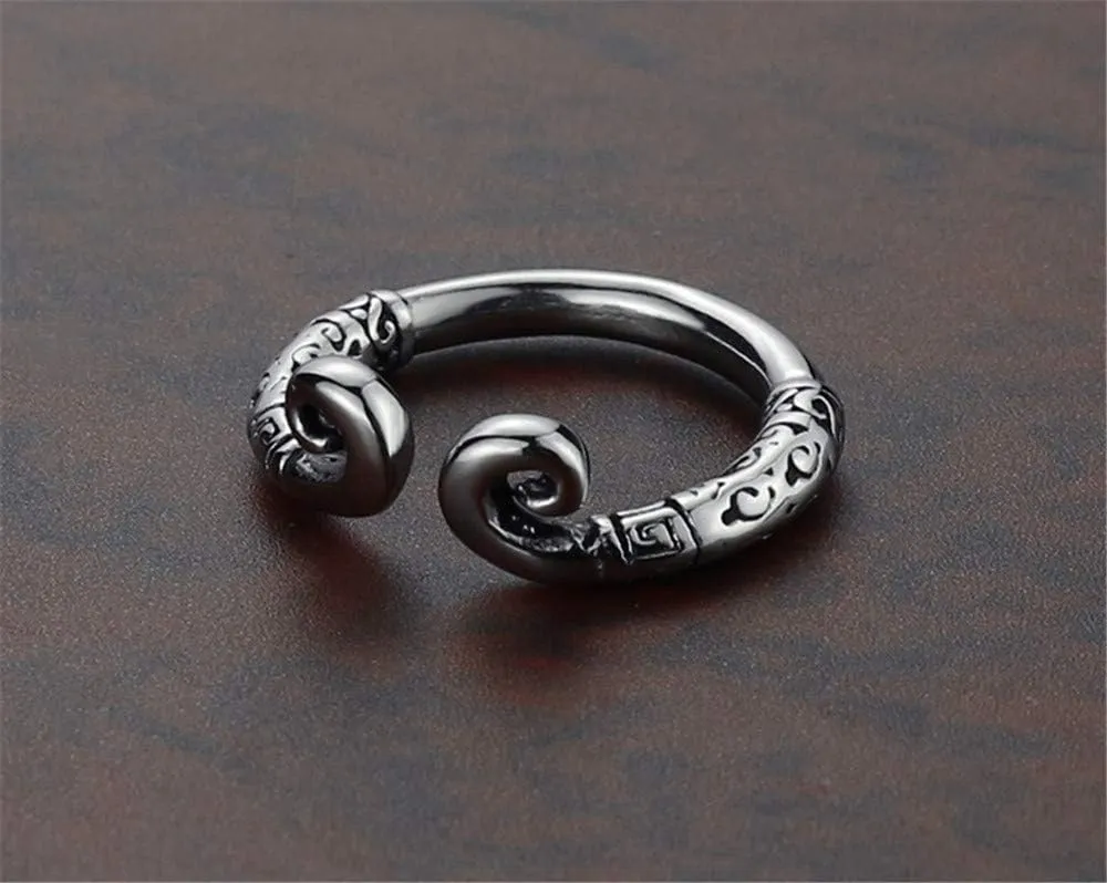 Men's Stainless Steel Unique Chinese Style Sun Wukong Open Finger Couple Ring