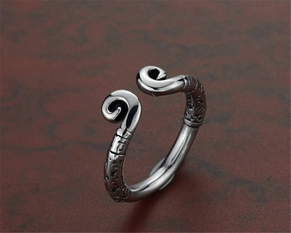 Men's Stainless Steel Unique Chinese Style Sun Wukong Open Finger Couple Ring