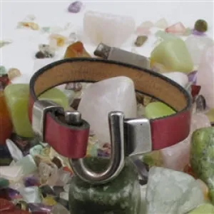 Metallic Rose Flat Leather Bracelet