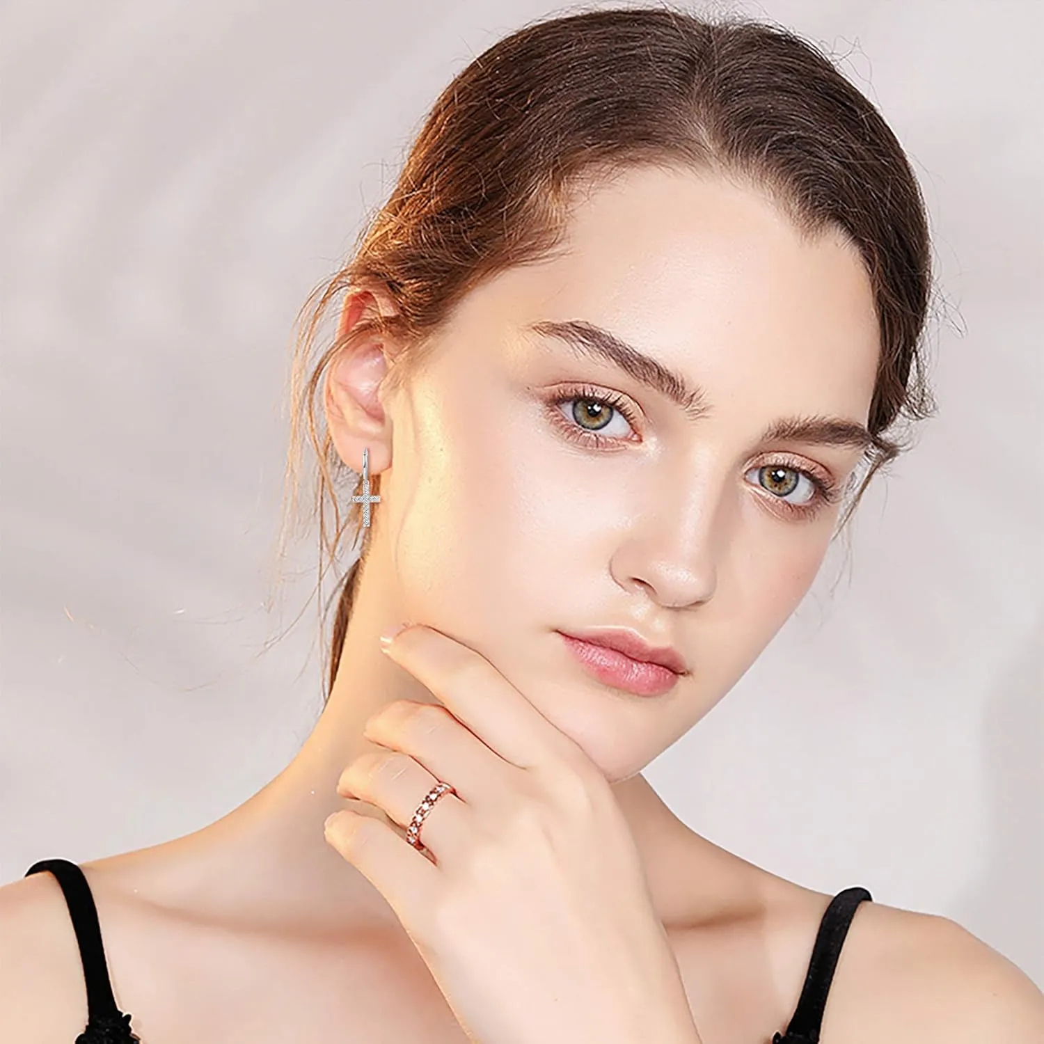 MILACOLATO 925 Sterling Silver Hoop Earrings for Women 18K Gold Silver Plated Drop Dangle Hoop Earrings with Charms Cross Spike Moon Star Paperclip Link Statement Earrings Convertible Link Huggie Earrings Hypoallergenic