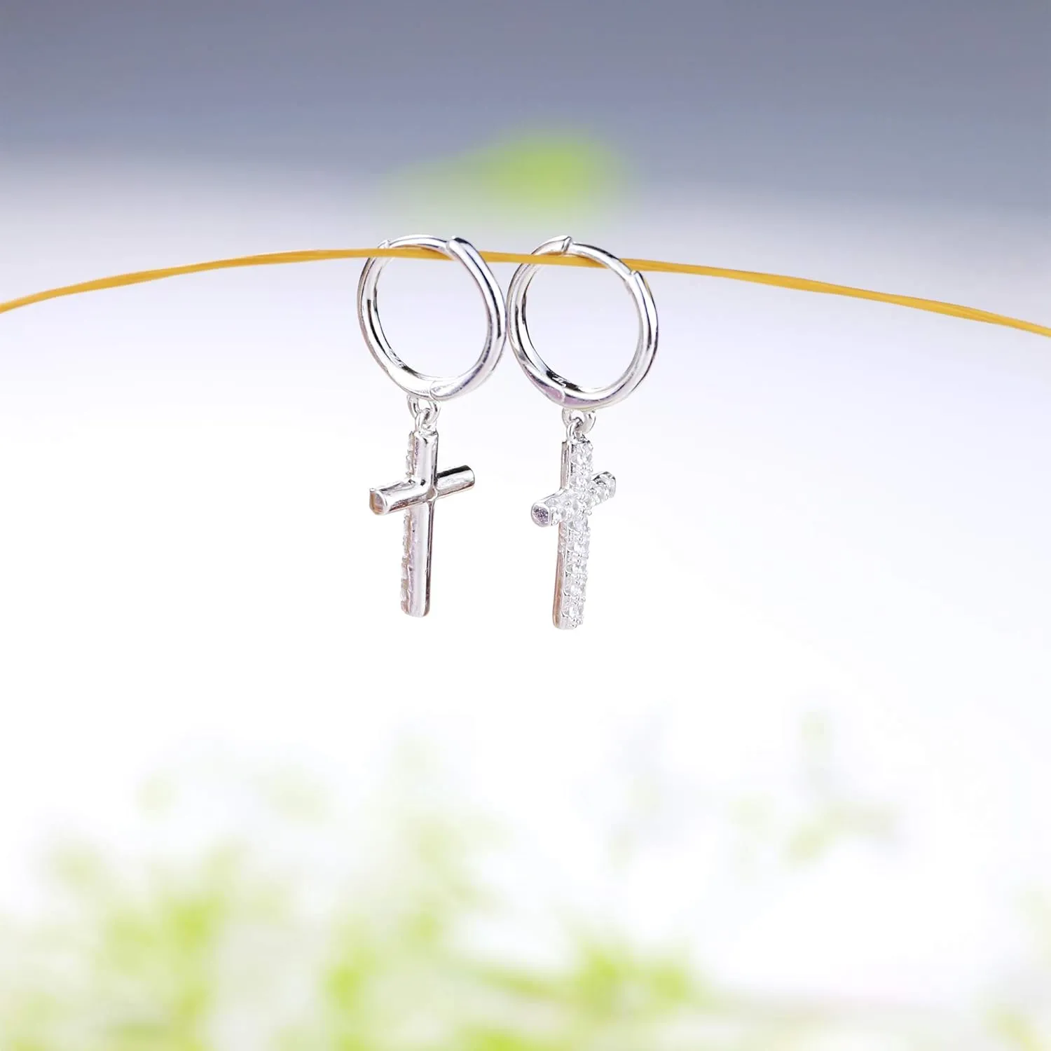 MILACOLATO 925 Sterling Silver Hoop Earrings for Women 18K Gold Silver Plated Drop Dangle Hoop Earrings with Charms Cross Spike Moon Star Paperclip Link Statement Earrings Convertible Link Huggie Earrings Hypoallergenic