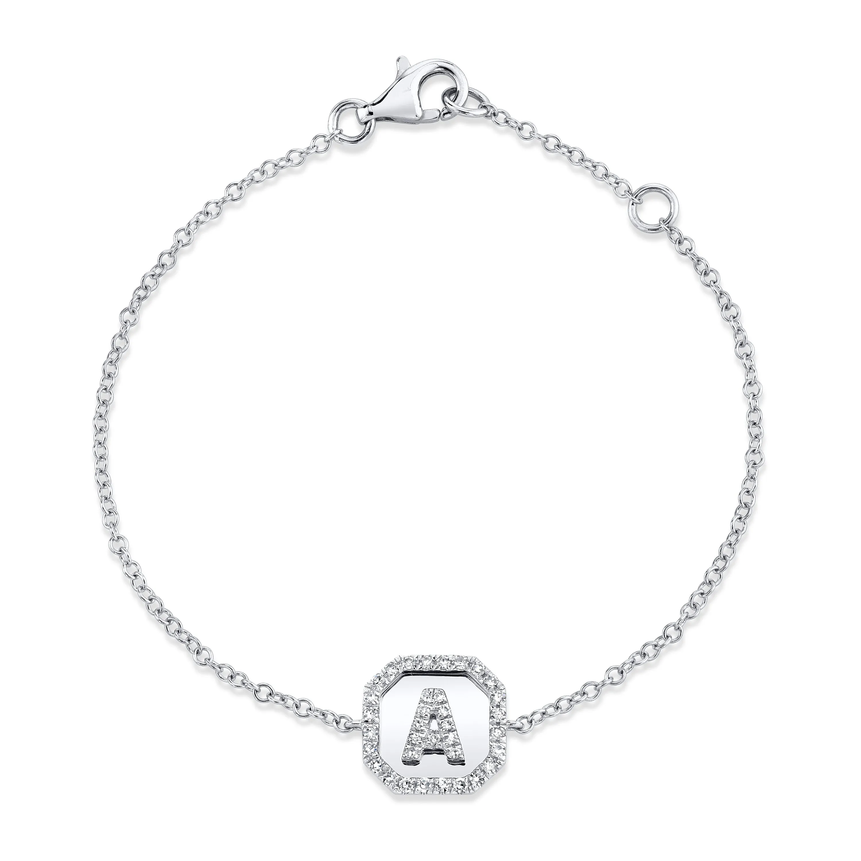 MINI ME DIAMOND PAVE BABY INITAL NAMEPLATE BRACELET