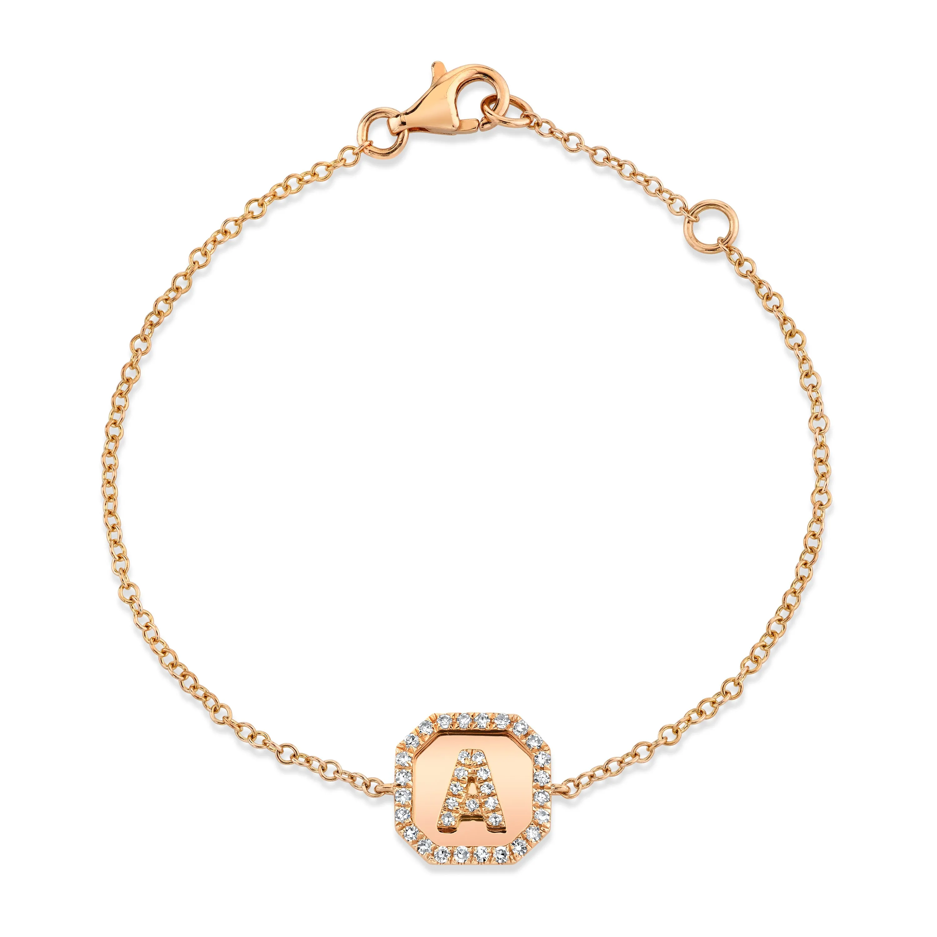 MINI ME DIAMOND PAVE BABY INITAL NAMEPLATE BRACELET