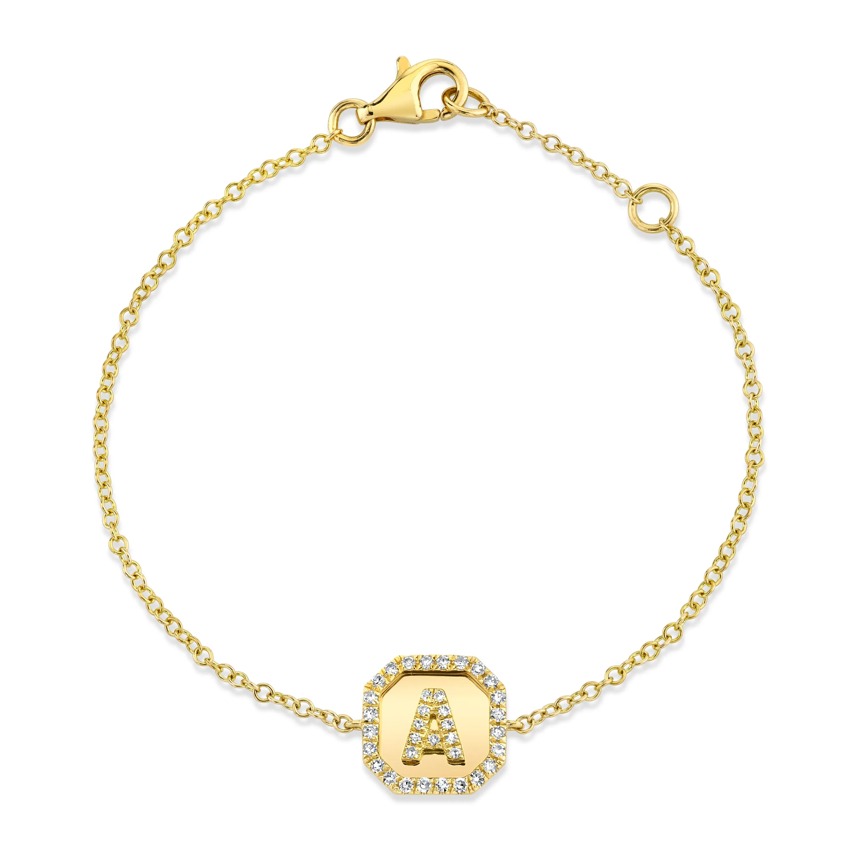 MINI ME DIAMOND PAVE BABY INITAL NAMEPLATE BRACELET