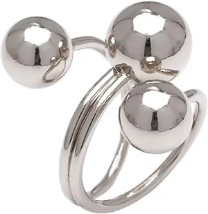Minimalist Ball Statement Ring for Women Girls Silver Gold Plated Layered 3 Round Balls Open Wrap Finger Rings Comfort Fit Boho Geometric Unique Christmas Party Jewelry Gift Wedding Halloween Size 8