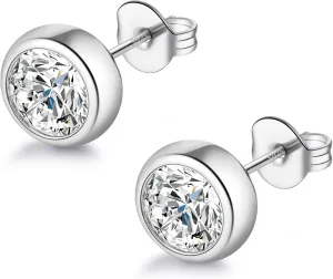 Moissanite Diamond Stud Earrings, 1-2 Carat D Color VVS1 Clarity, Hypoallergenic 925 Sterling Silver with 18K Gold Plating, for Women & Men, Professional Lab Created, GRA Certified Luxury Jewelry Gift