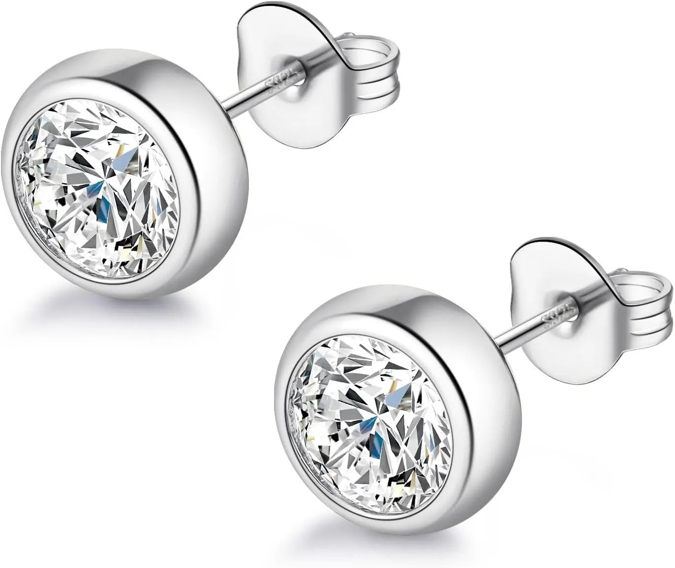 Moissanite Diamond Stud Earrings, 1-2 Carat D Color VVS1 Clarity, Hypoallergenic 925 Sterling Silver with 18K Gold Plating, for Women & Men, Professional Lab Created, GRA Certified Luxury Jewelry Gift