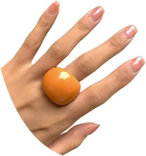 Multicolor Resin Chunky Rings.Transparent Acrylic Rings Exaggerated Knuckle Finger Rings Charm Geometric Jewelry Gifts for Women