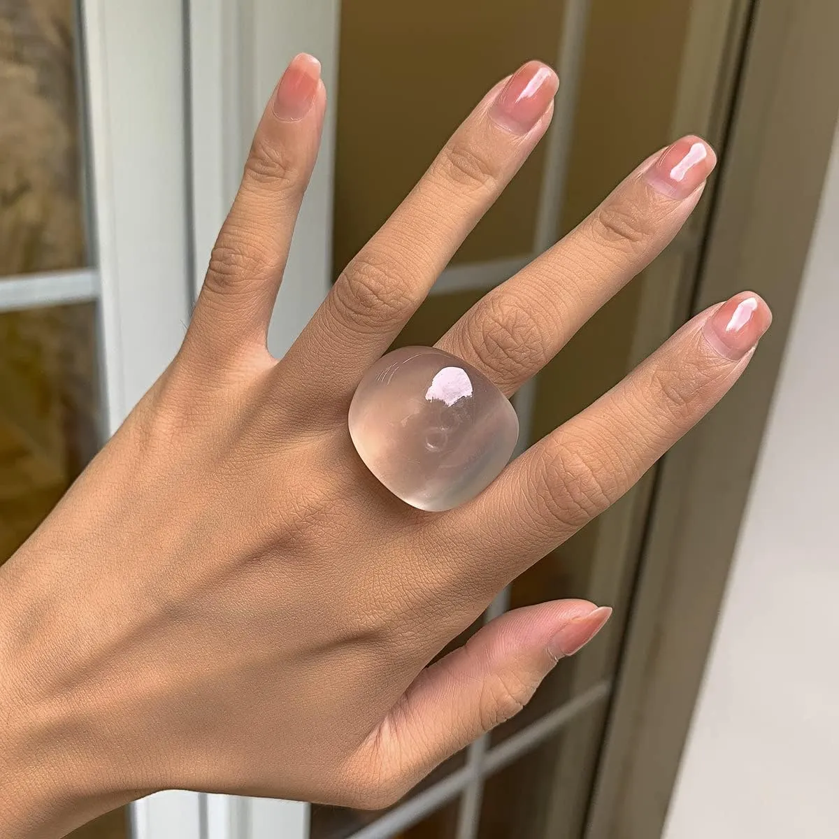 Multicolor Resin Chunky Rings.Transparent Acrylic Rings Exaggerated Knuckle Finger Rings Charm Geometric Jewelry Gifts for Women