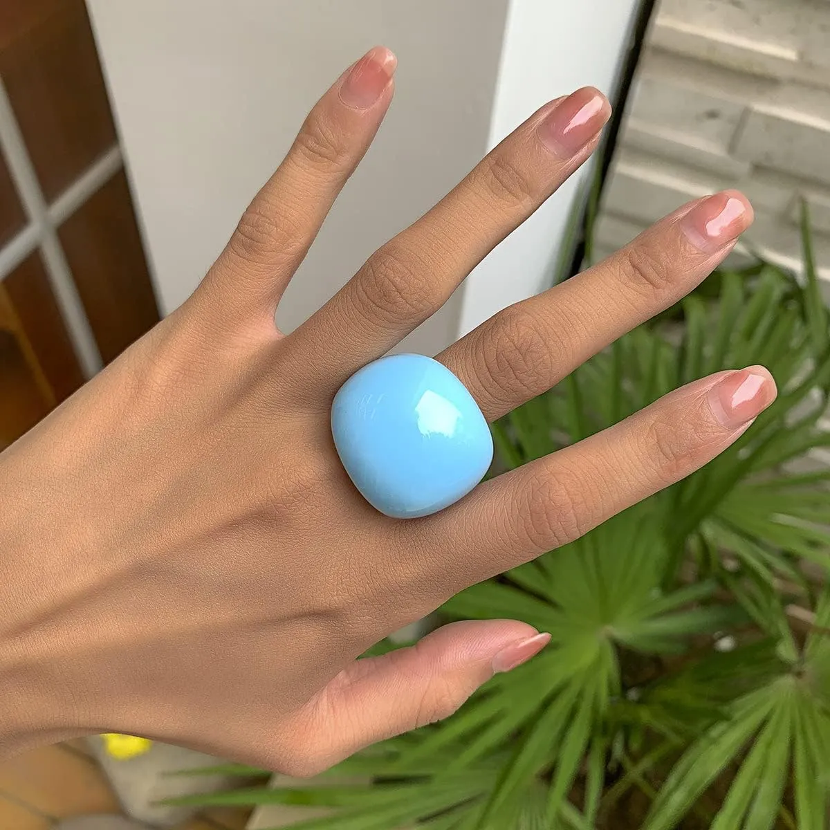 Multicolor Resin Chunky Rings.Transparent Acrylic Rings Exaggerated Knuckle Finger Rings Charm Geometric Jewelry Gifts for Women