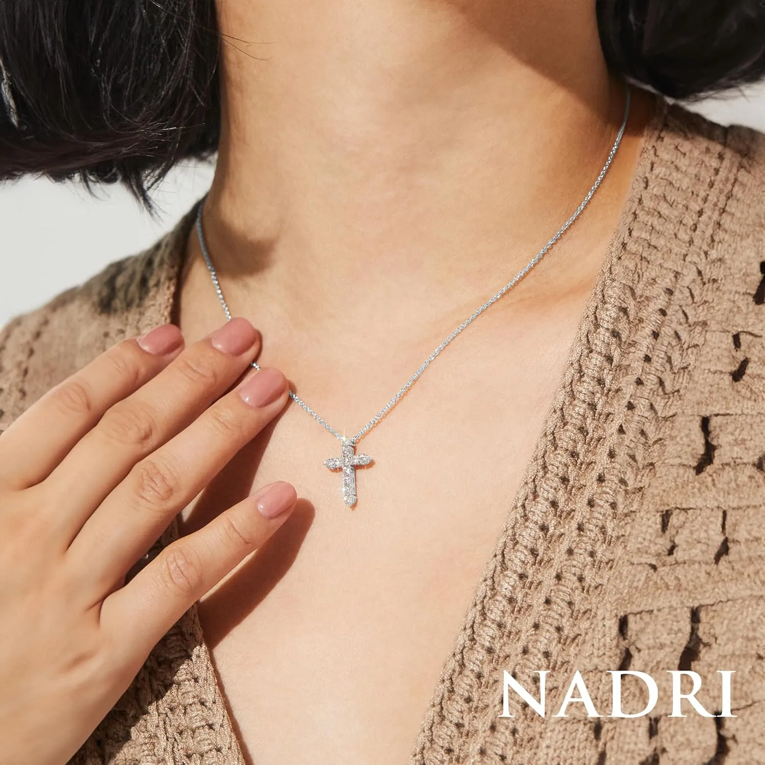 NADRI Plated Cross Necklace - Cross Necklace for Women, Cross Pendant