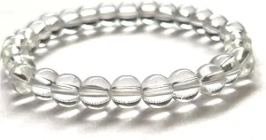 NAISHA Healing Gemstone Crystal/Sphatik Beaded Bracelets for Women, Men, and Teens - Large Sizes - 7 inch Round Beads