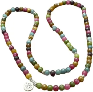 Natural Colorful Jasper 8mm 108 Mala Beads, Spiritual, Meditation Beads, Reiki, Japa Mala, Buddhist Prayer Beads, Yoga Bracelet, healing beads LKMALA-RRGU-22