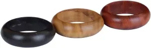 Natural Ebony/Green Sandalwood Wood Rings for Men Wooden Wedding Anniversary Band Rings Jewelry, Size 8-10