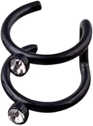 New 2025 1Pcs Punk Simple Ear Clip Cuff Wrap Earrings For Men Women Nose Ring Clip-On Non-Piercing Eardrop Body Jewelry Fashion Trendy Accessories Creative Gift