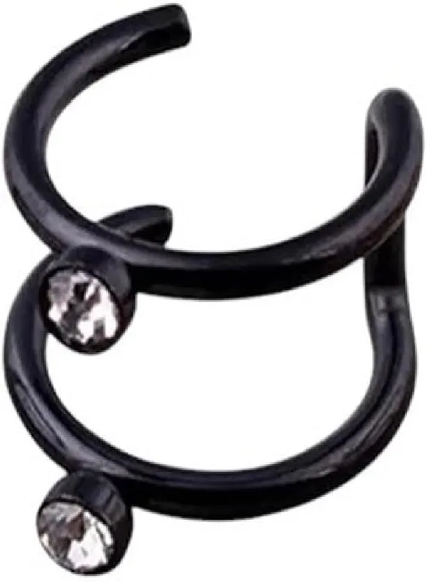New 2025 1Pcs Punk Simple Ear Clip Cuff Wrap Earrings For Men Women Nose Ring Clip-On Non-Piercing Eardrop Body Jewelry Fashion Trendy Accessories Creative Gift