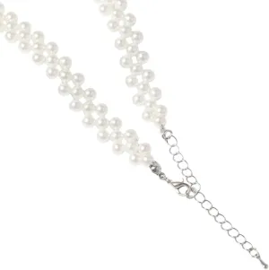 New 2025 Sweet Imitation Pearl Round Handwoven Collar Necklace For Women's 5 Simple Romantic Wedding Fashion Jewelry Gift With For You Accessories Trendy Creative Gift