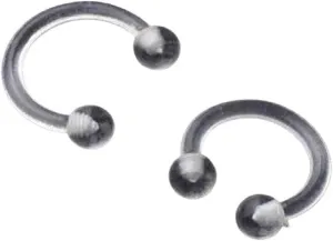 New 2025 Unisex 5Pcs Piercing Tongue Barbell Ladies Simple Nose Ring For Style Retainer Stud Clear Transparent Women Body Jewelry Bioflex Fashion Trendy Accessories Creative Gift For Women And Men