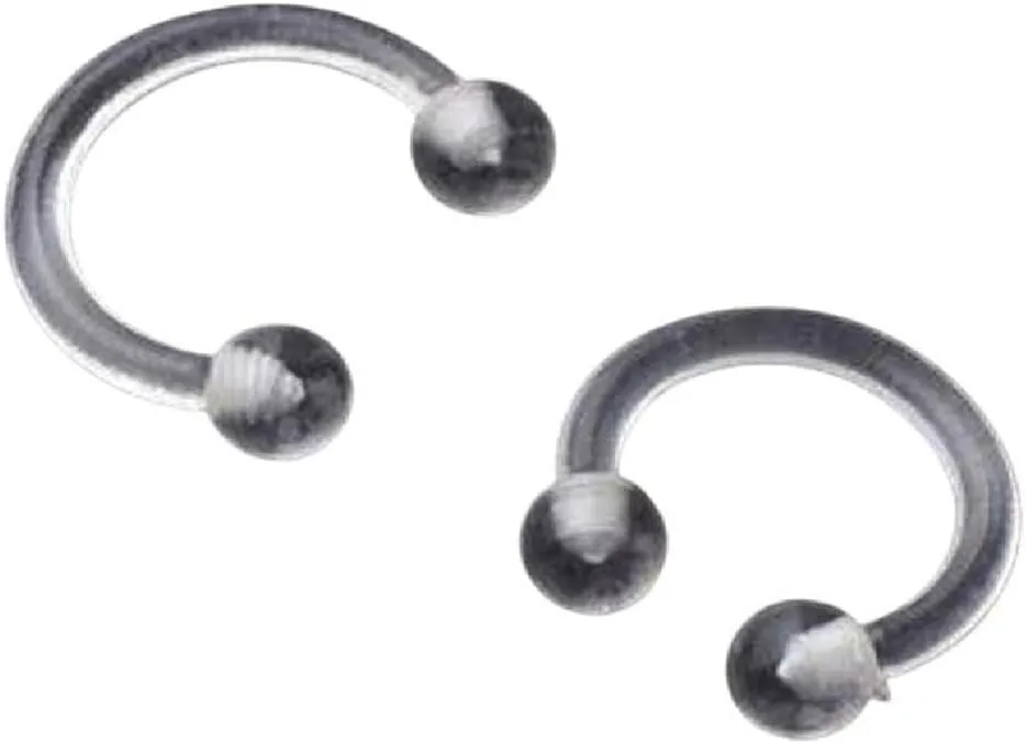 New 2025 Unisex 5Pcs Piercing Tongue Barbell Ladies Simple Nose Ring For Style Retainer Stud Clear Transparent Women Body Jewelry Bioflex Fashion Trendy Accessories Creative Gift For Women And Men