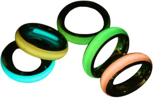 New 2025 Unisex Jewelry Creativity Titanium Steel Luminous Fashion Rings Women Men Simple Couples Glow In Dark Solid Color Ring Gift Trendy Accessories Creative For Women And Men