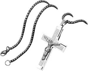 New 2025 Unisex Personality Creative Design Religious Jesus Christ Cross Pendant Amulet Simple Men's And Women's Necklace Decoration Jewelry Luxury With You Accessories Trendy Best For Gift Women Men