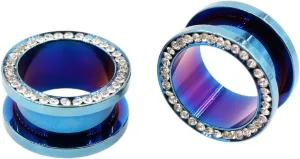 New 2026 Arrive 2Pcs Stainless Steel Crystal Zircon Ear Tunnels Plug Screw Fit Colorful Flesh Gauge Expanders Piercing Jewelry Findings Fashion Trendy Accessories Creative Gift For Women And Men