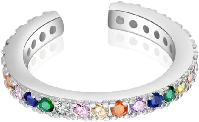 New 2026 Arrive 925 Sterling Silver Colorful Earcuff Clip Earrings Without Piercing Ear Cuff Female C Jewelry Crystal Cz Statement Jewelry Gift Fashion Trendy Accessories Creative