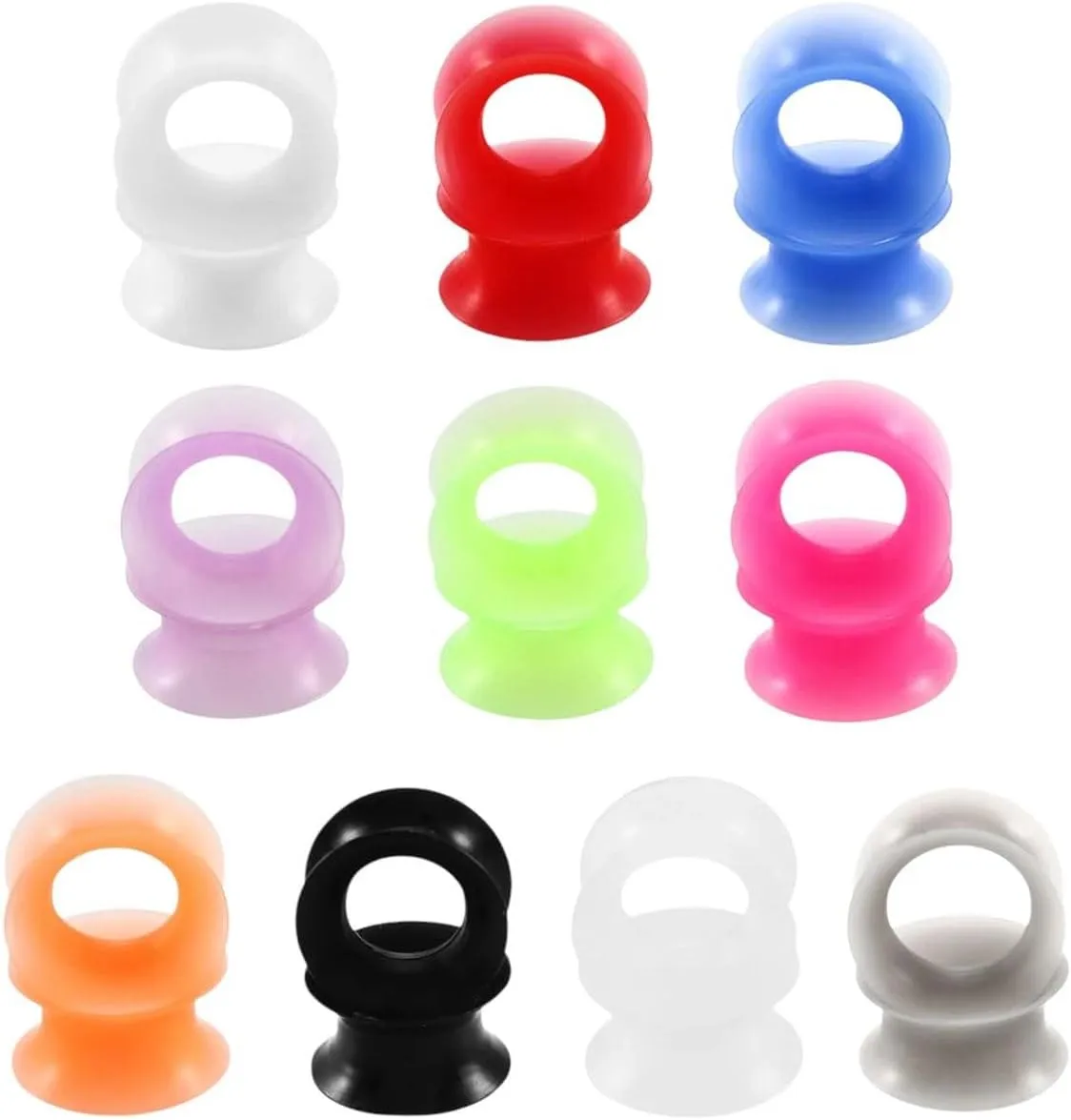 New 2026 Arrive Pair Silicone Colorful Hollow Ear Tunnel Plugs Thin Flexible Skin Double Flared Gauge Expander Stretcher Piercing Jewelry Fashion Trendy Accessories Creative Gift