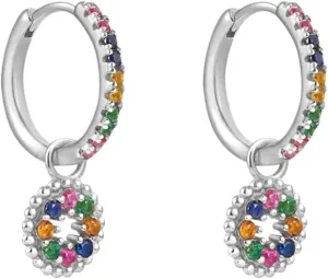 New 2026 Arrive Unisex Gold Filled Hoop Dangle Earrings Set For Women Ear Cuffs Colorful Zircon Stud Fashion Party Decoration Jewelry Luxury With You Accessories Trendy Creative For Women And Men