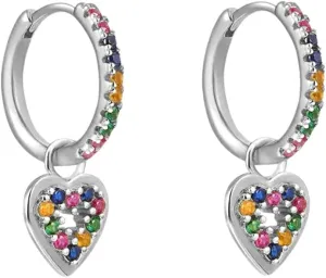 New 2026 Arrive Unisex Gold Filled Hoop Dangle Earrings Set For Women Ear Cuffs Colorful Zircon Stud Fashion Party Decoration Jewelry Luxury With You Accessories Trendy Creative For Women And Men