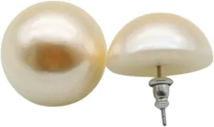 New 2026 Unisex Stainles Stell 20Mm Big Simulated Pearl Stud Earrings For Women White Color Simple Half Round Imitation Jewelry Gifts Fashion Trendy Accessories Creative Gift For Women And Men