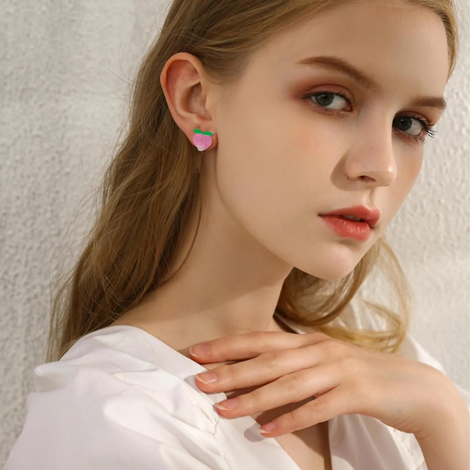 NEWITIN 30 Pairs Colorful Cute Earrings for Girls Sensitive Ears Hypoallergenic Girl Stud Earrings Set Stainless Steel Cartoon Stud for Girls and Women