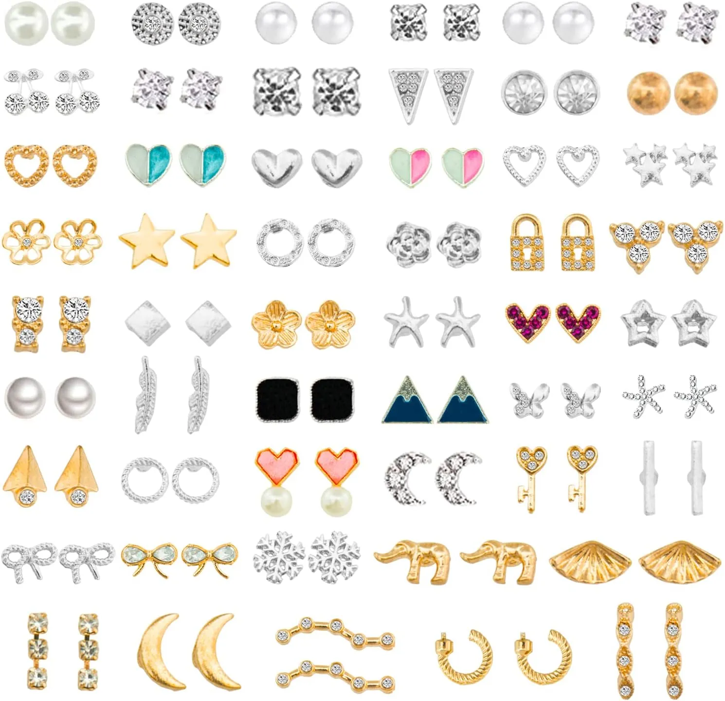 NEWITIN 33 Pieces Gold Jewelry Set for Women Fashion Costume Jewelry Gold Plated Necklace Bracelet Ring Earrings Set for Women