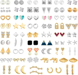 NEWITIN 33 Pieces Gold Jewelry Set for Women Fashion Costume Jewelry Gold Plated Necklace Bracelet Ring Earrings Set for Women
