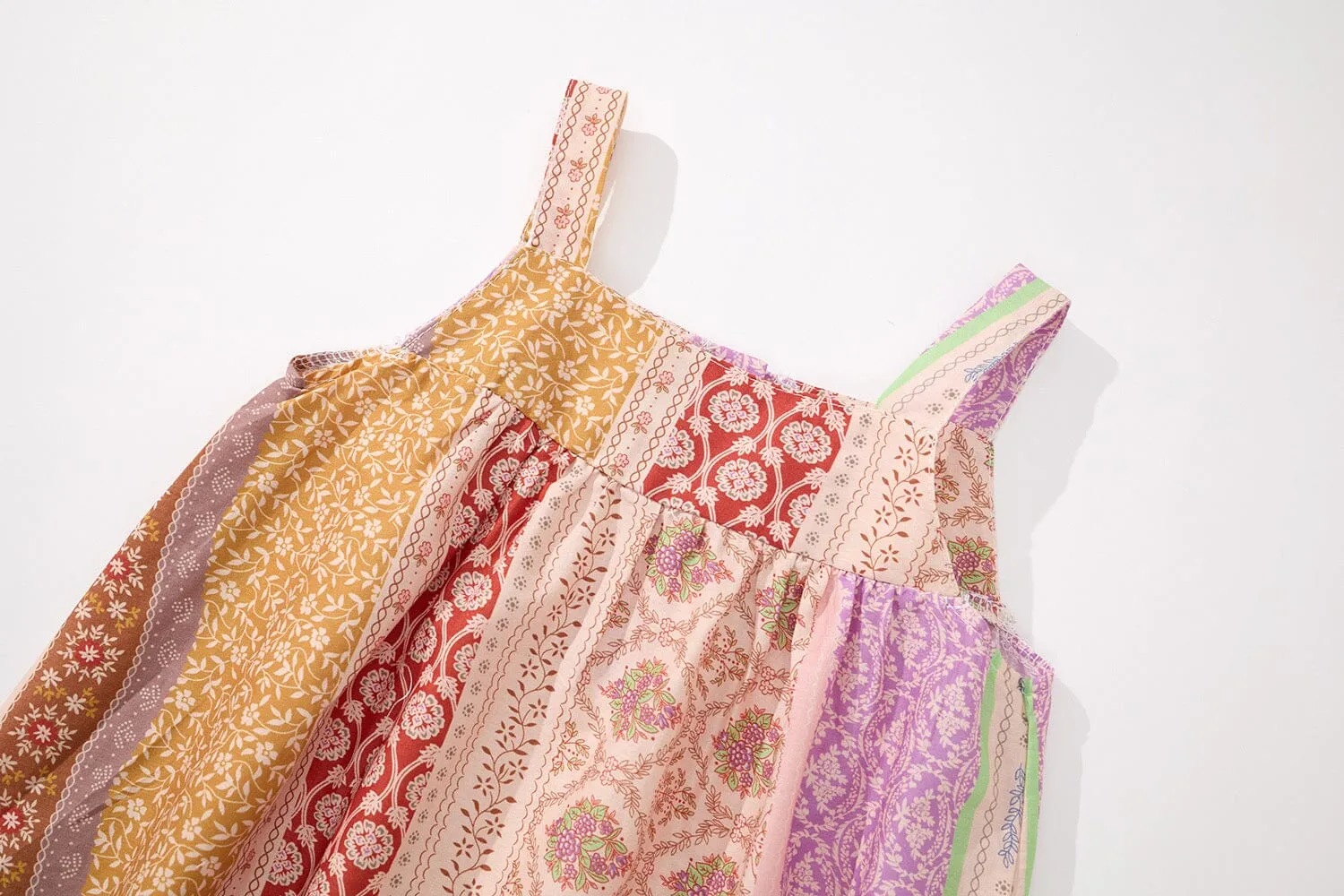Nina Patchwork Floral Boho Dress
