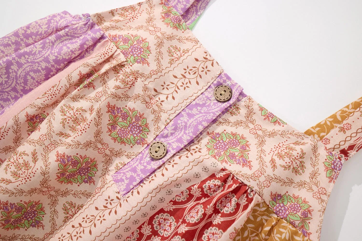Nina Patchwork Floral Boho Dress
