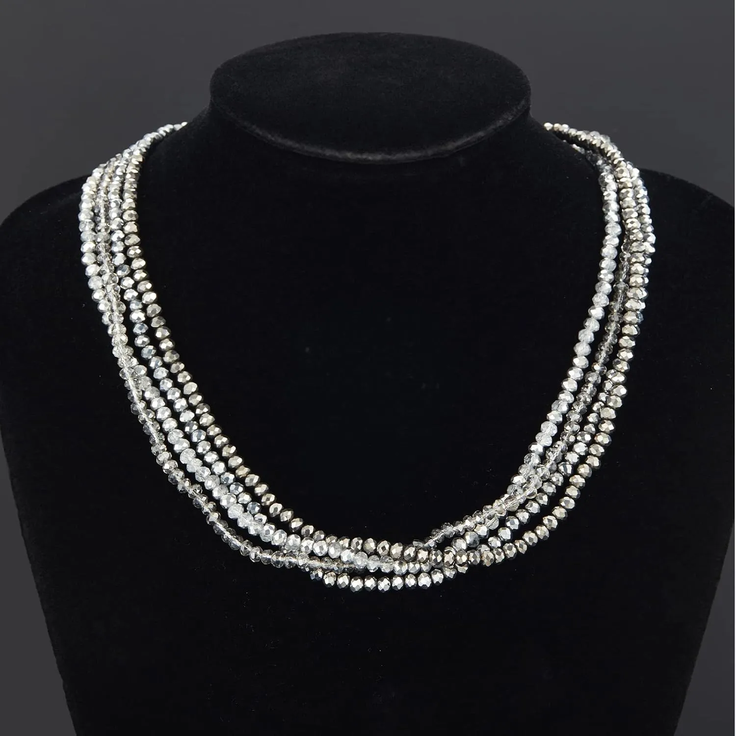 Noessla Multi-layer Crystals Beaded Choker Necklace for Women Colorful Boho Statement Necklace Trendy Costume Party Jewelry Mothers day Gifts for Mom