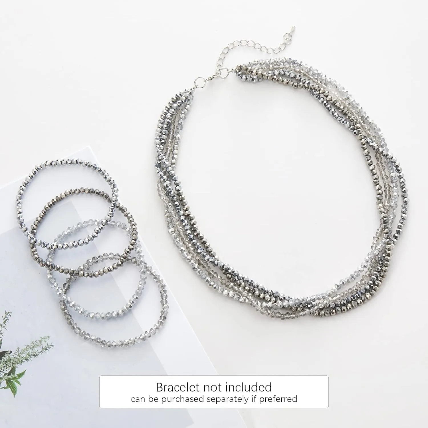 Noessla Multi-layer Crystals Beaded Choker Necklace for Women Colorful Boho Statement Necklace Trendy Costume Party Jewelry Mothers day Gifts for Mom
