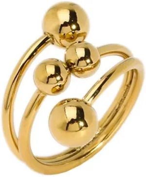 OIDIMS Minimalist Ball Statement Ring for Men Women Stainless Steel Round Tiny Balls Open Wrap Finger Rings Comfort Fit Geometric Unique Christmas Birthday Party Jewelry Gift Jewelry Size 10