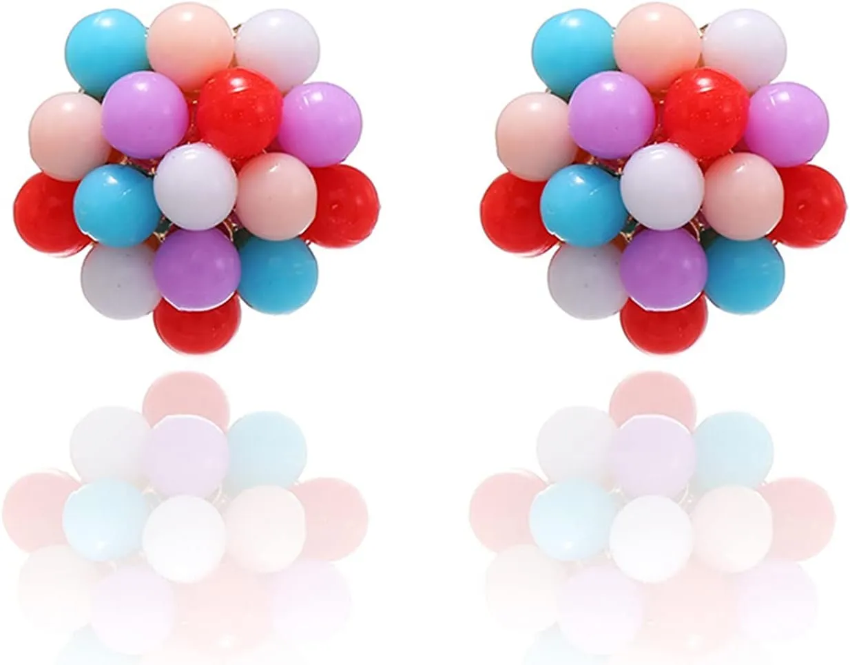 ONLYJUMP Simple Geometric Cartoon Colorful Ball Stud Earrings for Women Statement Trendy Sweet Unique Creative Balloons Earrings Jewelry Gifts